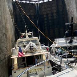 The local pilot assisting the captain on the vessel behind us took this snap