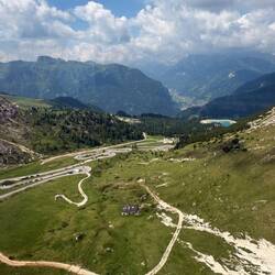 This is the view from the gondola of the road Chris drove to get us here- it looks like a race track
