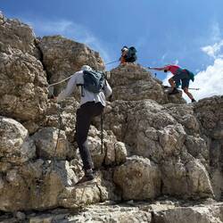 Chris working on his climbing skills