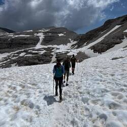 Much more snow than we expected to start the hike!