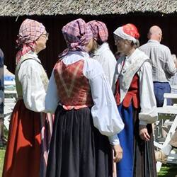 Traditionelle Kleidung zum Midsommer