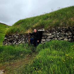 Kevin with a sod extraction tool