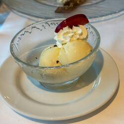 Vanilla ice cream with chocolate sprinkles