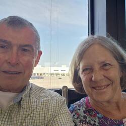 Our slightly less happy faces on 6/20 hoping to make it to Zurich.