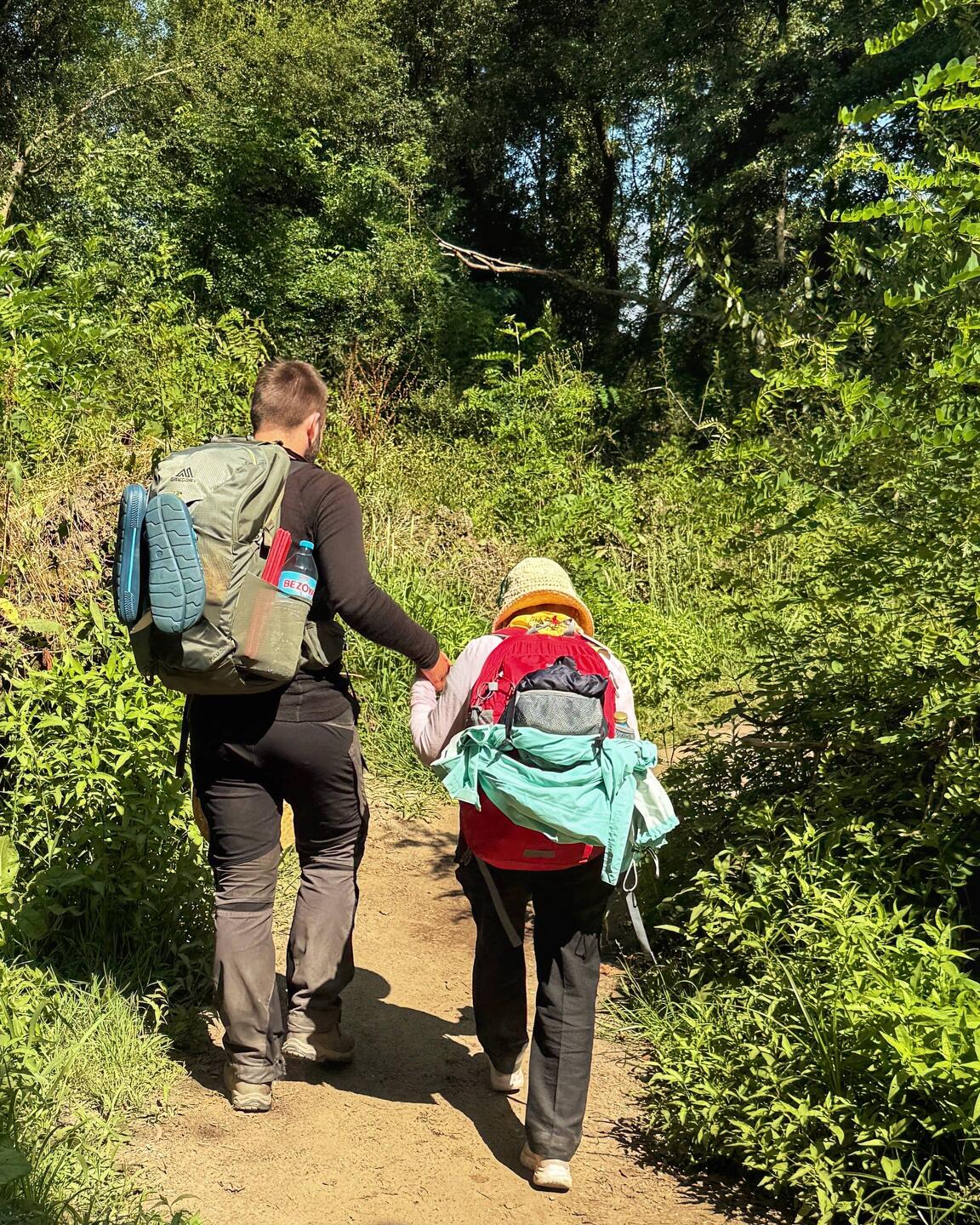 Grandson walking the Camino with his Grandmother ❤️