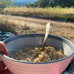 Porridge mit Äpfeln. Yummi!