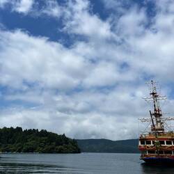 Pirate ship across Lake Ashi