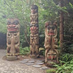 Totems in the Capulino gardens