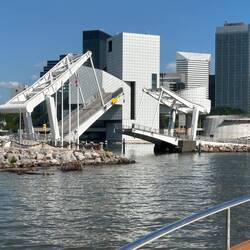 You can never have too many bridges. This one admit us to the North Harbor Oasis Marina.