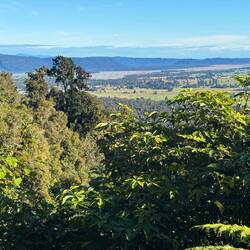 You can't see, but we could see the road we'd been cycling from the sea