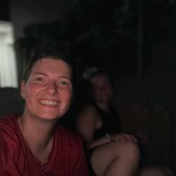 Selfie beim Warten auf unsere Wäsche - Xenia war übrigens auch dabei. 🤣