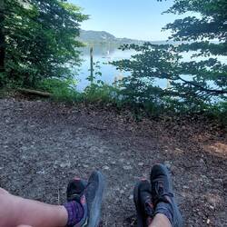 Pause mit schönem Kochelseeblick.