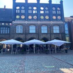 Rückseite Niederegger Haus mit Marzipan-Museum