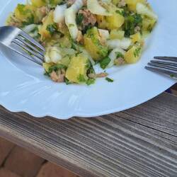Lunch...brought to us by a hospitalero while waiting for albergue to open