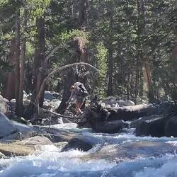 Lots of river crossings. We do our best to keep our feet and shoes dry