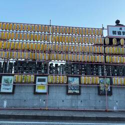 Shrine along the Omotesando. It looks as if preparations are already underway for the festival.