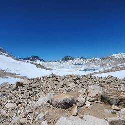 Snowy descent from Muir pass