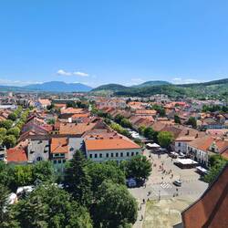 Blick vom Turm der evangelischen Kirche