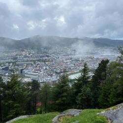 toller Blick von der Bergstation der Fløibanen