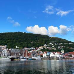 Blick auf den Fløyen, auf dem wir heute waren