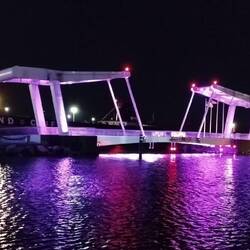 North Coast Harbor pedestrian drawbridge, from our mooing. Again, thanks Lorraine