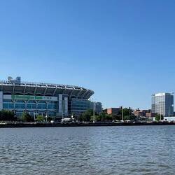 Huntington Bank Field (Home of the Cleveland Browns) and the SS Alpena, oldest Great Lakes steamer