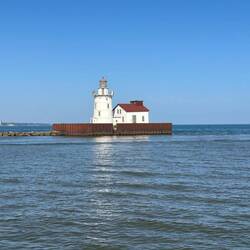 Lighthouse at the entrance to Cleveland Harbour