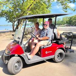 A helpful local snaps us being tourists