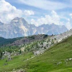 Video of the halfway mark on Croda Da Lago, and our first vista view!