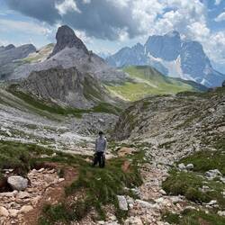 Making our way up the backside of Croda Da Lago