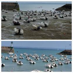 Ebbe und Flut im Hafen von Portrieux