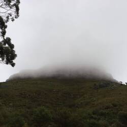 Der Lions Head ist noch in dichten Wolken gehüllt als wir uns auf den Weg zum Gipfel machen