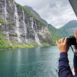 Seven Sister on our way back up the fjord from our room