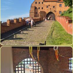 Das Wassertor (14.Jh.), das einzig erhaltene Stadttor. Diente als Einfahrt in die Stadt und Burg.
