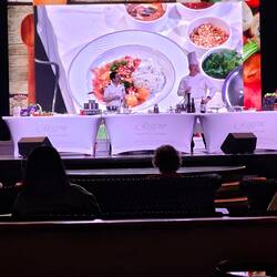 Cooking demo with the executive chef