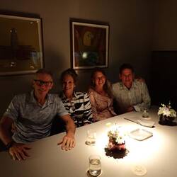 Four happy (and full) diners at Pujol.