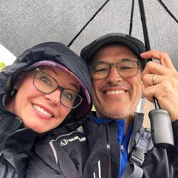 Only day it rained! (SMH, good try Denise - Try “Second rain, First time needing an umbrella!”