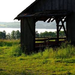 Blick zurück auf den Moldaustausee