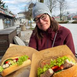Statt Baiser was ordentliches: Lecker Fischbrötchen!