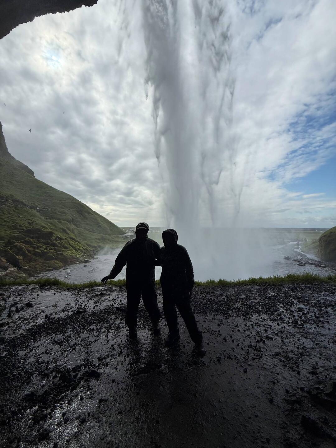 Walking behind Seljalandsfoss
