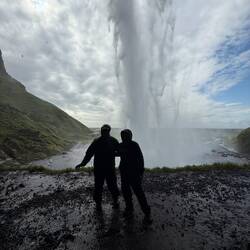 Walking behind Seljalandsfoss
