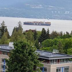 Cargo ship going by