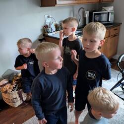 Lots of blond headed cousins