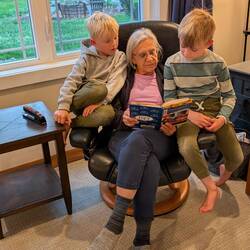 Great grandma frequently seen reading