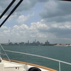 Approaching Detroit. The privately-owned Ambassador Bridge. Imagine that happening in Australia!