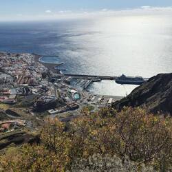 View from Viewpoint La Conception, our ship in dock