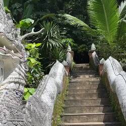 The naga staircase which led to a second staircase flanked by lions.