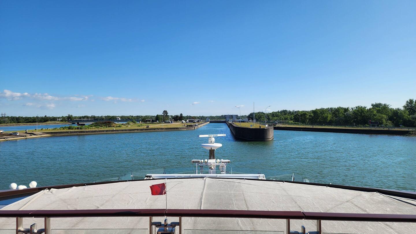Coming into a lock.