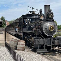 Locomotive hauling passenger trains at Henry Ford's Greenfield Village