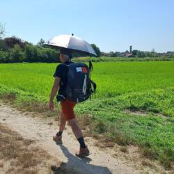 Blij met mijn hitteschild.